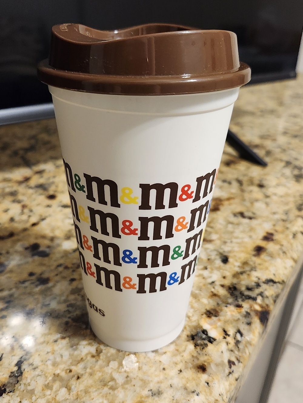 NEW M&M Plastic Coffee Travel Cup Las Vegas